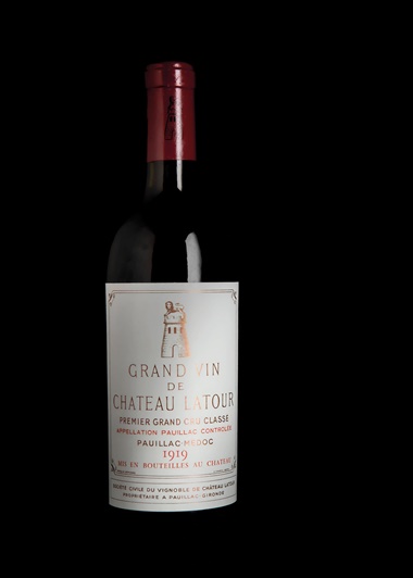 Château Latour 1919, 1 bottle per lot. Estimate £700-900. Offered in Finest and Rarest Wines and Spirits, Featuring Three Superb Private Collections on 10-11 December 2020 at Christie’s in London