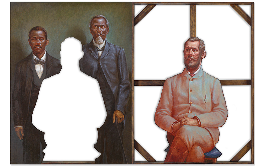 Titus Kaphar (b. 1976), Sacrifice, 2011. Diptych—oil on canvas. 70 x 106 in (177.8 x 269.2 cm). Estimate $300,000-$500,000. Offered in Post War to Present  on 9 March 2021