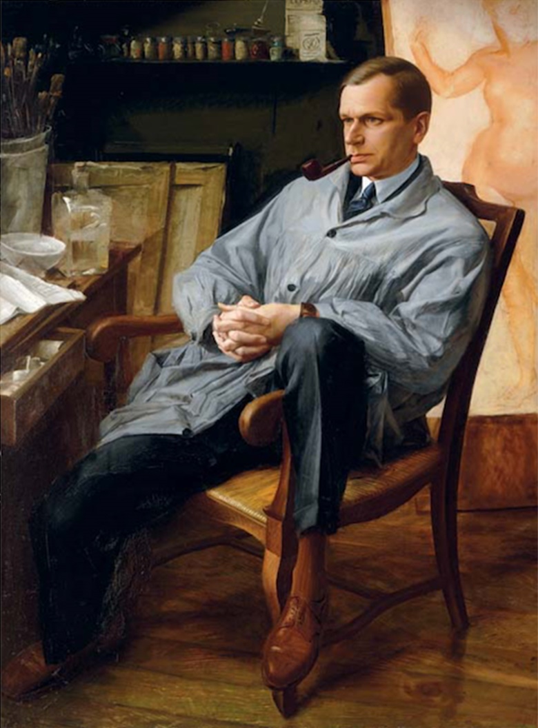 Alexandre Iacovleff, Portrait of Vasilii Shukhaev in his Studio, 1928