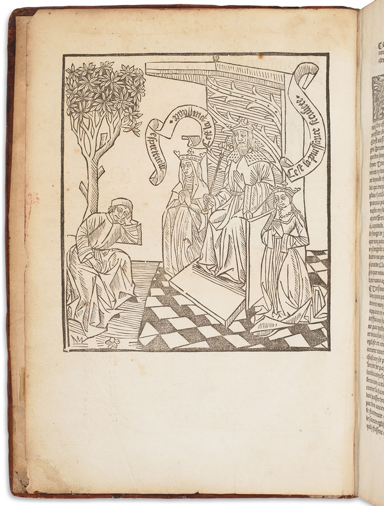 Songe du Vergier. Paris Le Petit Laurens for Jean Petit at Paris and for Jean Alexandre, Jean Alisot and Charles Debougne at Angers [c. April 1499]. Sold for $30,000 on 23 April 2021 at Christie’s in New York