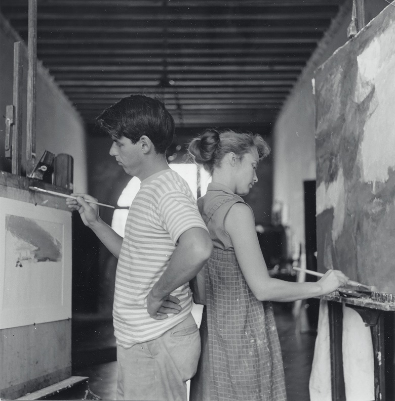 Wolf Kahn and Emily Mason in their Venice Studio, 1958, photography by Tinto Brass
