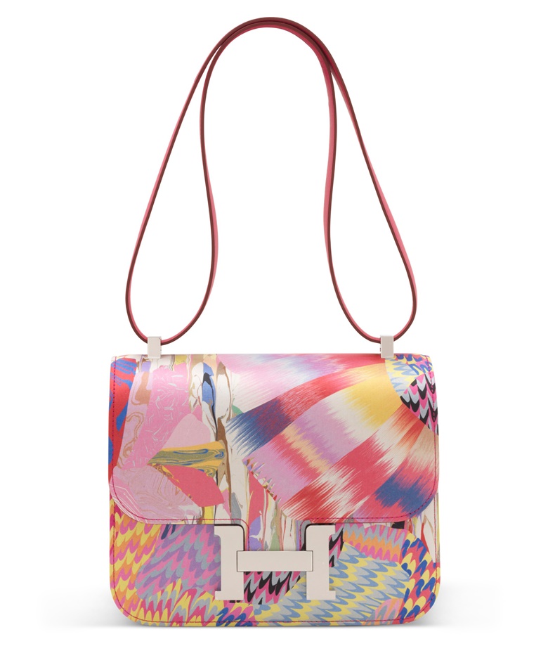A limited edition rose Mexico swift leather & marble Constance 24 with palladium hardware, Hermès, 2020. Sold for £21,250 on 23 June, Online