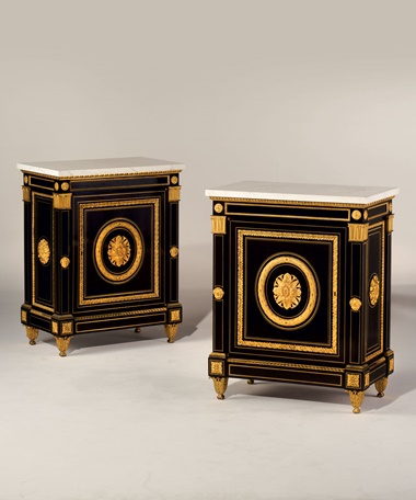 (Right) A pair of consulat ormolu-mounted and brass-inlaid ebony meubles d’appui. By Etienne Levasseur, circa 1800. Estimate $300,000–500,000. Offered in La Rêverie The Collection of Sydell Miller on 10 June at Christie’s in New York
