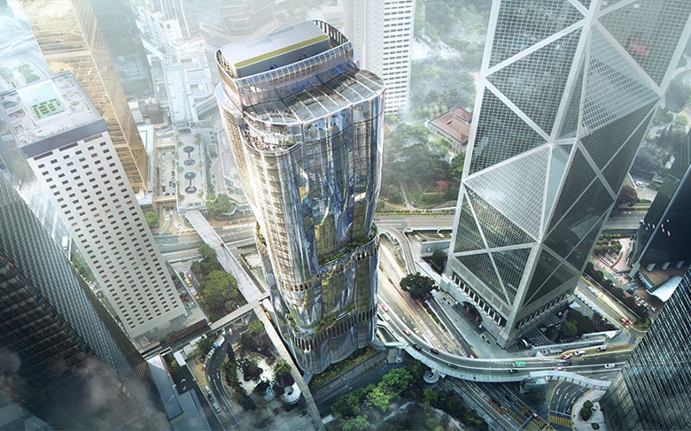 恒基产The Henderson 由「扎哈‧哈迪德建筑事务所」设计。效果图由Arqui9制作