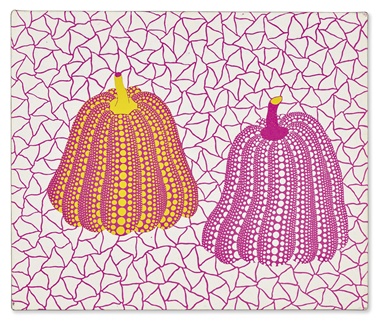 Yayoi Kusama (b. 1929), Pumpkins, 1987. Acrylic on canvas. 15 x 17 ⅞ in (38.1 x 45.4 cm). Estimate $1,000,000-1,500,000. Offered in Post-War to Present on 1 October 2021 at Christie’s in New York