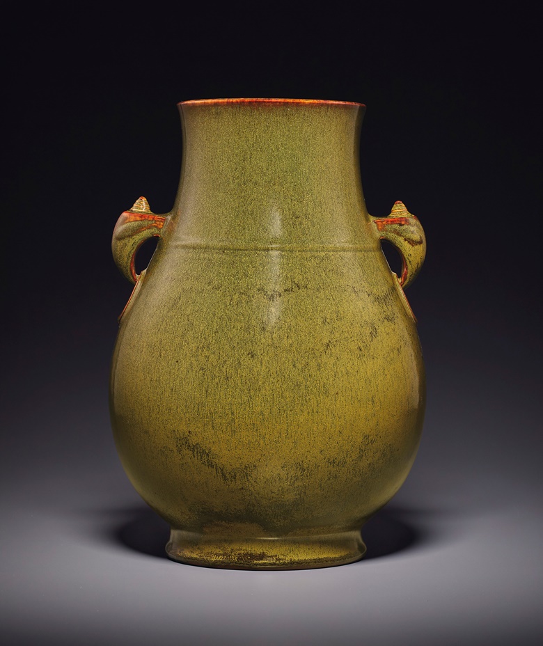 A teadust-glazed hu-form vase, Qianlong incised six-character seal mark and of the period (1736-1795). 13¾ in (34.9 cm) high, Japanese wood box. Estimate $100,000-150,000. Offered in Important Chinese Ceramics and Works of Art on 23-24 September at Christie’s in New York