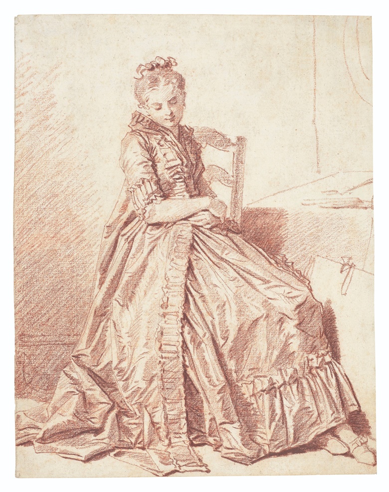 Jean-Honoré Fragonard (1732-1806), A Young Woman Dozing. Traces of black chalk, red chalk. 9½ x 7½ in (24 x 19 cm). Sold for $1,110,000 on 26 January 2021, Online