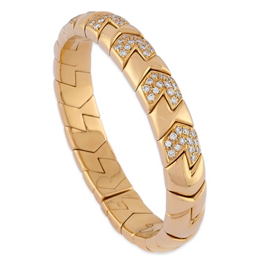 Parentesi Gold and diamond bangle, by Bulgari