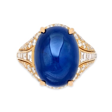 A sapphire and diamond Trombino ring, by Bulgari.