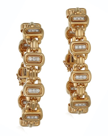 Diamond and gold bracelets, by David Webb. Sold for $13,750 on 10 February 2021, Online