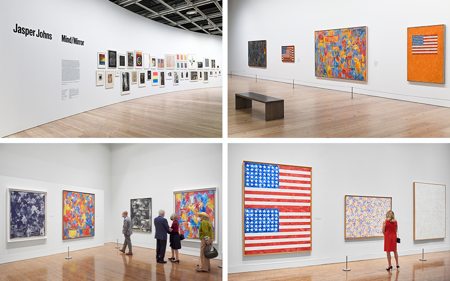 Installation views of the Jasper Johns MindMatter exhibition at the Whitney Museum of American Art, New York and the Philadelphia Museum of Art