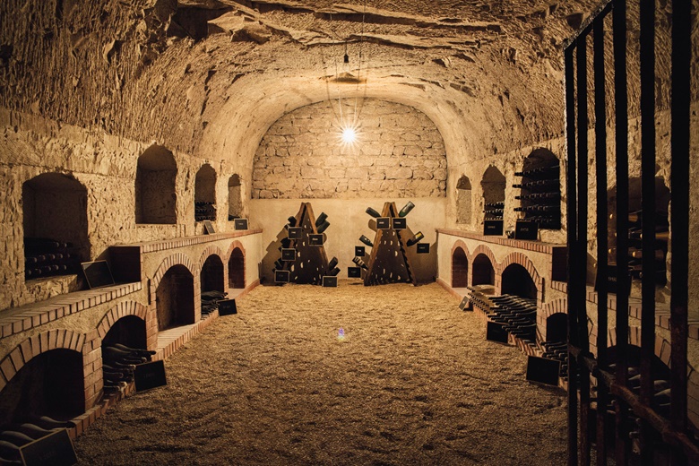 Conditions in the cellars at Perrier-Jouët are perfect for maturation
