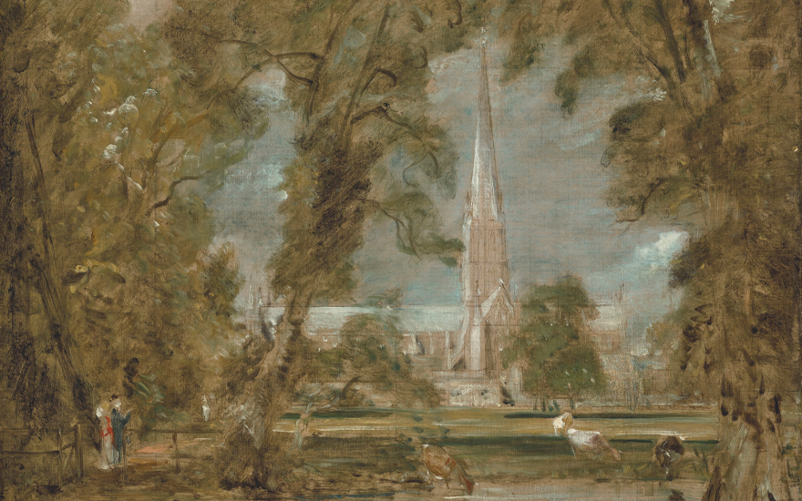 John Constable, R.A. (1776-1837), Salisbury Cathedral from the Bishop’s Grounds (detail). Oil on canvas. 25⅝ x 30⅛ in (65.1 x 76.6 cm). Estimate £2,000,000-3,000,000. Offered in