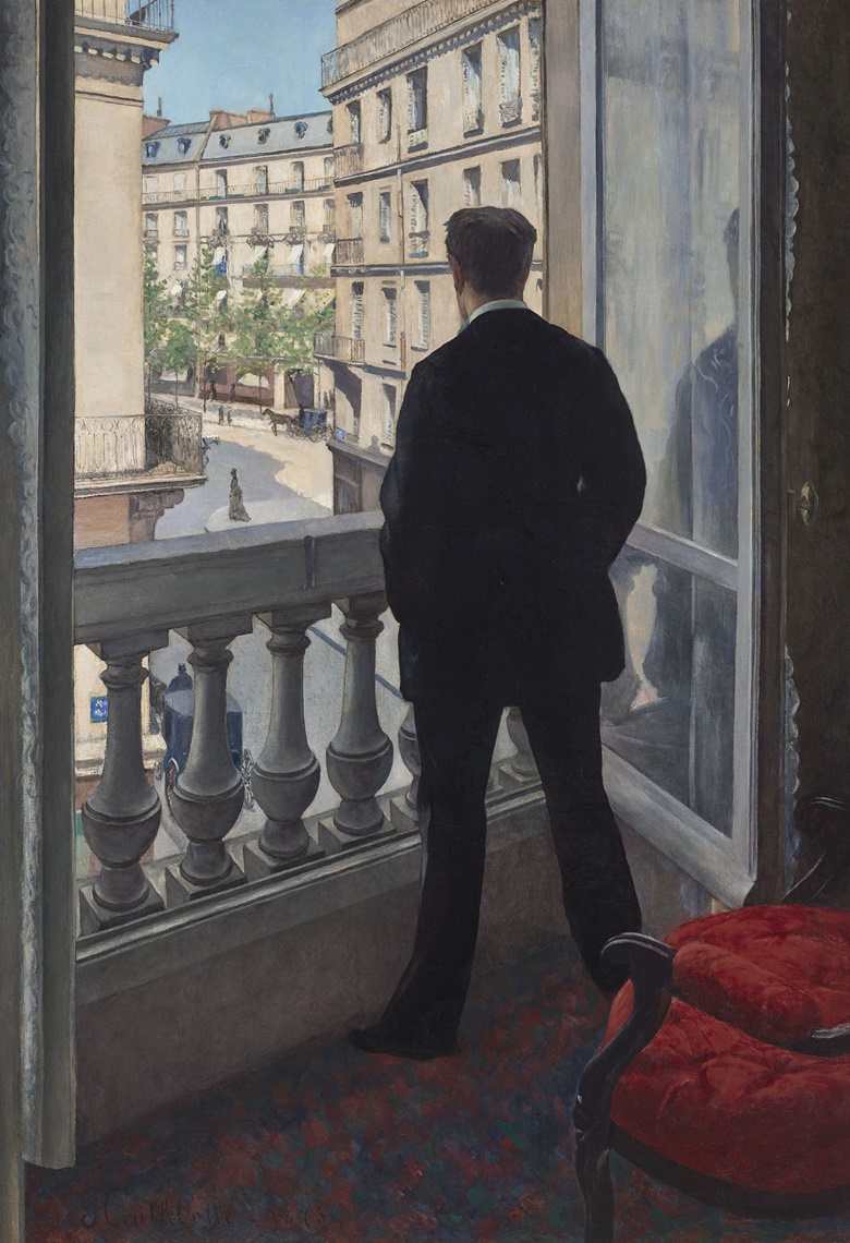 Gustave Caillebotte (1848-1894), Jeune homme à sa fenêtre, 1876. Oil on canvas. 45⅝ x 31⅞ in (116 x 81 cm). Sold for $53,030,000 in The Cox Collection The Story of Impressionism on 11 November 2021 at Christie’s in New York