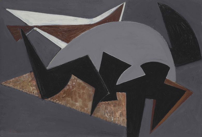 Françoise Gilot (b. 1921), Nu Abstrait. Oil on canvas. 50 x 73 cm (19¾ x 28¾ in). Painted in 1945