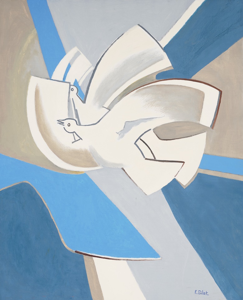Françoise Gilot (b. 1921), White Cloud. Oil and charcoal on canvas. 100 x 81.5 cm (39 ⅜ x 32 in). Painted in 2014