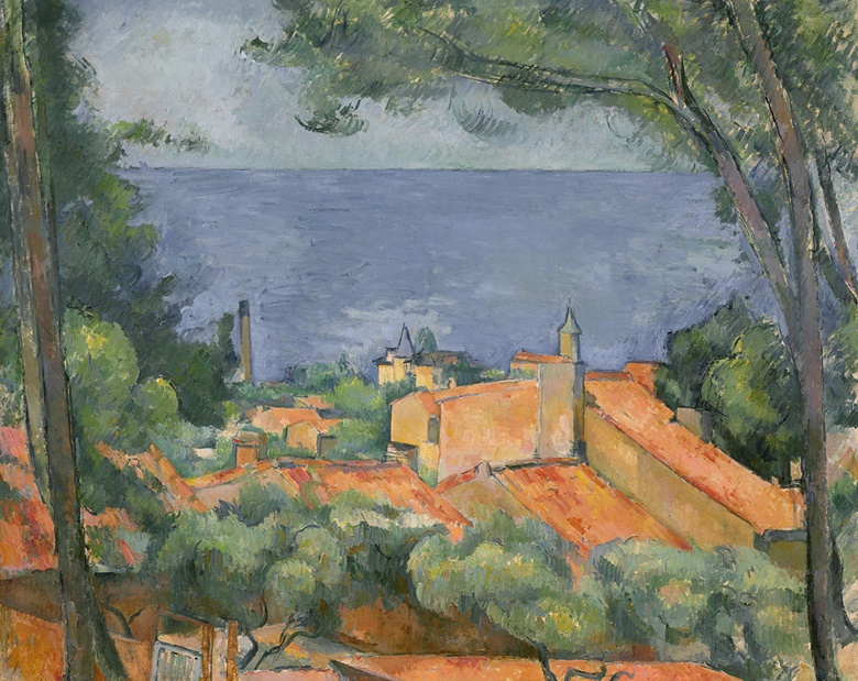 Paul Cézanne (1839-1906), L’Estaque aux toits rouges, 1883-85. Oil on canvas. 25 34 x 32 in (65.5 x 81.4 cm). Estimate $35,000,000-55,000,000. Offered in The Cox Collection The Story of Impressionism on 11 November at Christie’s in New York