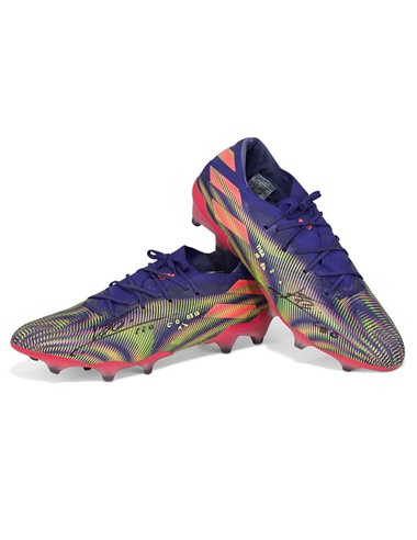 Game-worn Adidas Nemeziz Messi 19.1, each boot signed &lsquo;Lionel Messi&rsquo;.&nbsp;Sold for &pound;125,000 on 30 April 2021, Online
