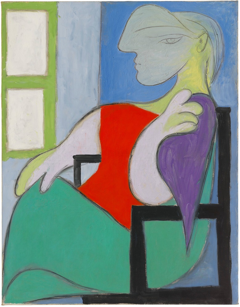 Pablo Picasso (1881-1973), Femme assise pr&egrave;s dune fen&ecirc;tre (Marie-Th&eacute;r&egrave;se), 30 October 1932. Oil on canvas. 57&frac12; x 44⅞  in (146 x 114  cm). Sold for $103,410,000 on 13 May 2021 at Christie&rsquo;s in New York. Artwork © Succession PicassoDACS, London 2021