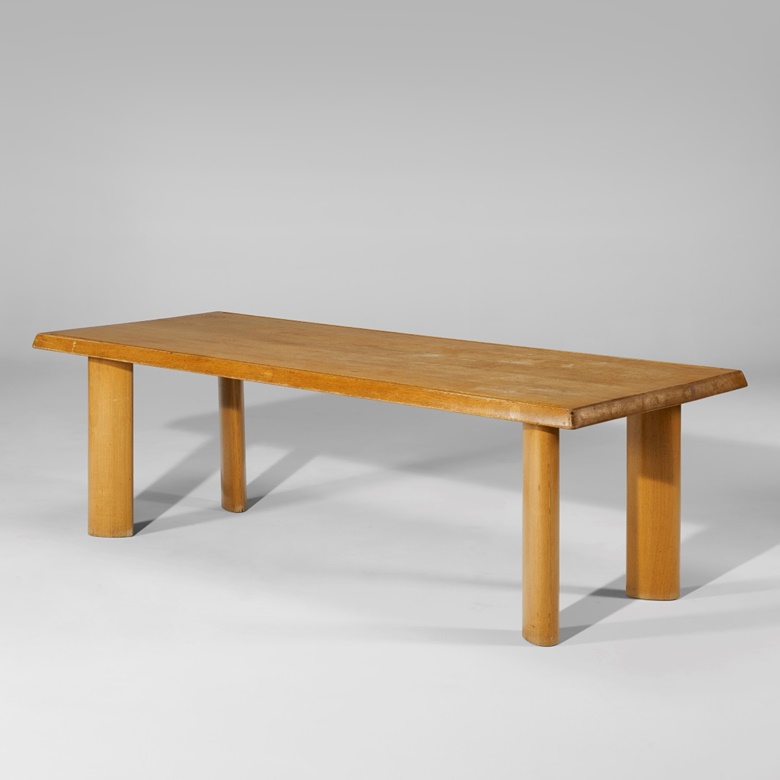 Charlotte Perriand (1903-1999), Dining table, for Steph Simon, designed c. 1956-1960. 28 x 90 x 34¾  in (71.1 x 228.6 x 88.3 cm). Estimate $40,000-60,000. Offered in Design on 9 December 2021 at Christie’s in New York