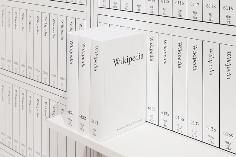 Detail view of 6131-6133 from the English version of Print Wikipedia by Michael Mandiberg. Installed at the Center For Book Arts, New York, 21 April-1 July 2016. Image courtesy of Wikimedia Commons.