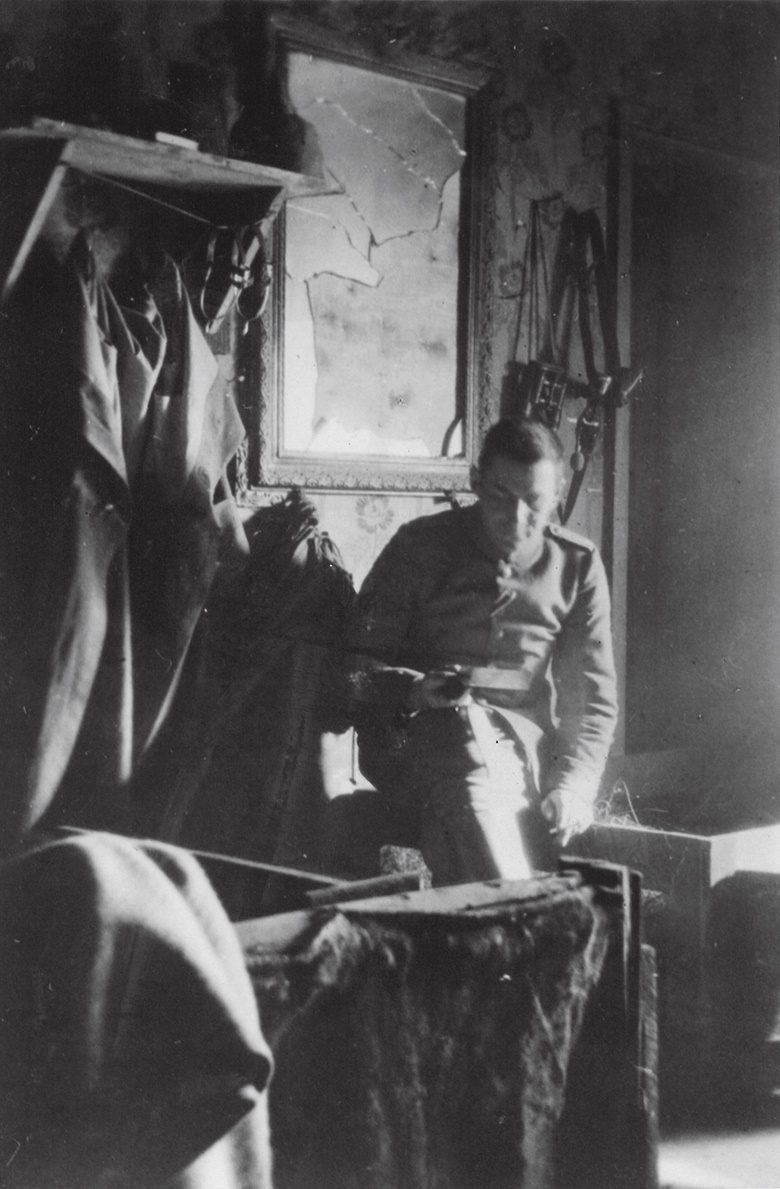 Franz Marc, whom Wassily Kandinsky described as ‘one of Germany’s finest artistic hopes’, in military uniform, 1915-16. Photo © Franz Marc Museum, Kochel a. See