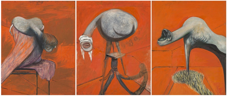 Francis Bacon (1909-1992), Three Studies for Figures at the Base of a Crucifixion, 1944. Tate Collection. Artwork © Estate of Francis Bacon. All Rights Reserved, DACS 2022. Photo Tate