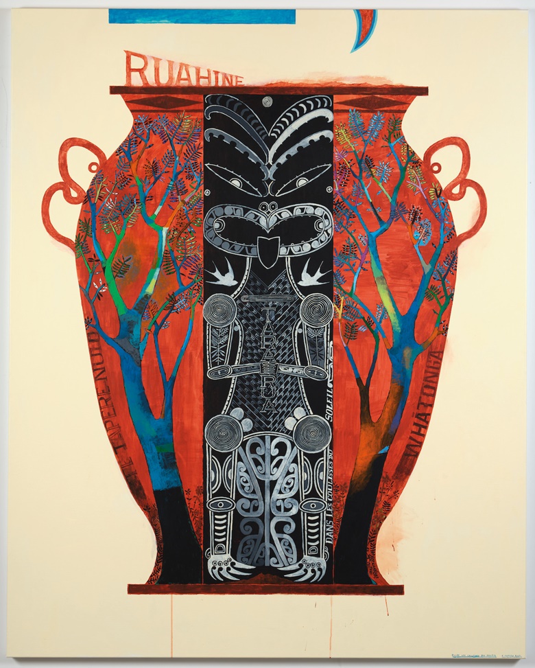 Shane Cotton (b. 1964), Kei muri ngā mea i te rā  Things Behind the Sun, 2021. Acrylic on Canvas. 78½ x 63 in (200 x 160 cm). Estimate €90,000-120,000. Offered in OCEANIA NOW  Contemporary Art from the Pacific  Online, 11 February–1 March