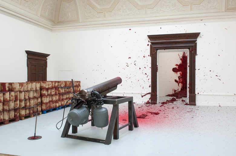 Anish Kapoor, Shooting into the Corner, 2008-2009, part of the artist’s 2009 exhibition at the Royal Academy in London. Artwork © Anish Kapoor
