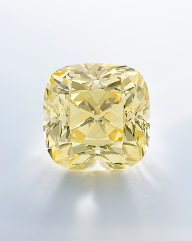 The Red Cross Diamond. A superb coloured diamond. Fancy intense yellow cushion modified brilliant-cut diamond of 205.07 carats. Sizedimensions 33.83 x 33.80 x 24.91 mm. Sold for CHF 14,181,250 on 11 May 2022 at Christie’s in Geneva