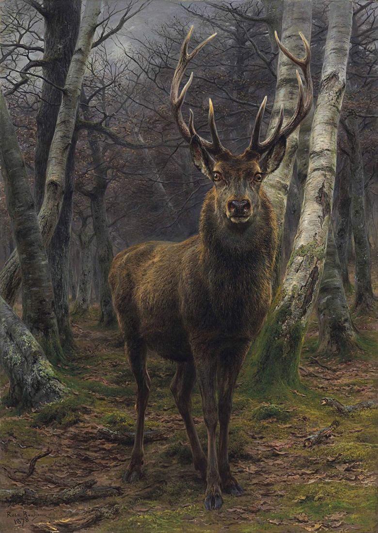 Rosa Bonheur (1822-1899), Le roi de la forêt, 1878. 96⅜ x 68⅞ in (244.8 x 175 cm). Sold for $607,500 on 23 May 2017 at Christie’s in New York