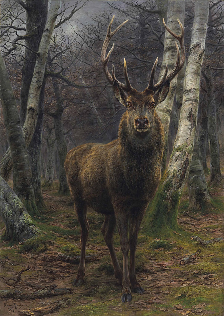 Rosa Bonheur (1822-1899), Le roi de la forêt, 1878. 96⅜ x 68⅞  in (244.8 x 175  cm). Sold for $607,500 on 23 May 2017 at Christie’s in New York