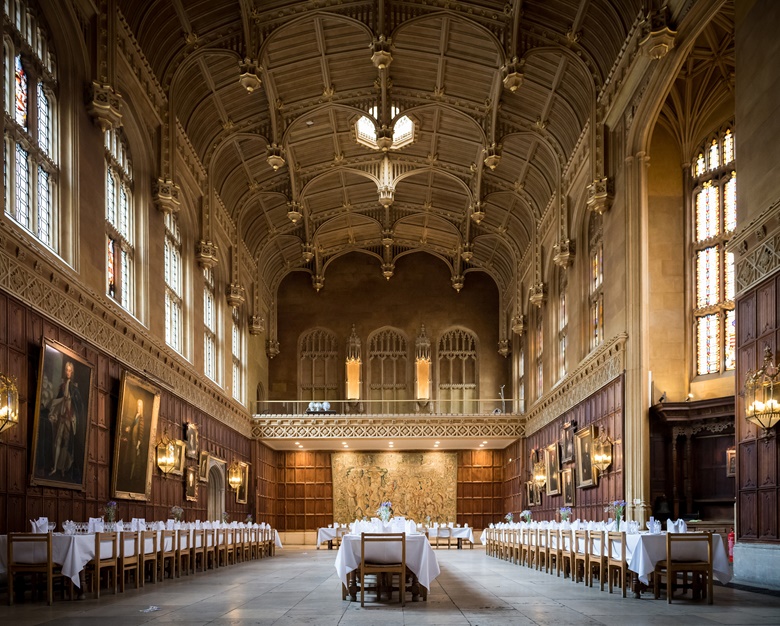 The Georgian Gothic Hall, designed by William Wilkins in the 1820s, makes a suitably grand setting for enjoying magnificent wines from the King’s College cellars. Photo King’s College  James Linsell-Clark