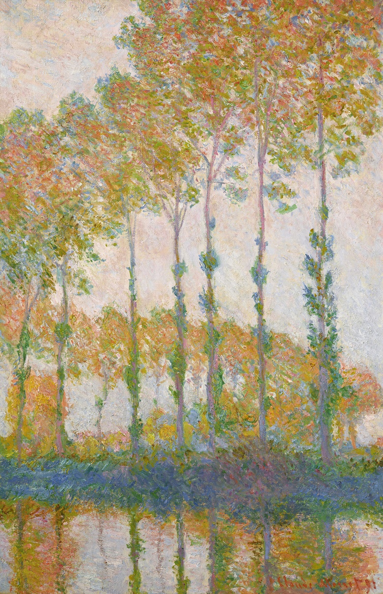 Claude Monet (1840-1926), Peupliers au bord de l’Epte, 1891. Oil on canvas. 39¾ x 25⅞ in (101 x 65.7 cm). Estimate $30,000,000-50,000,000. Offered in The Collection of Anne H. Bass on 12 May 2022 at Christies in New York