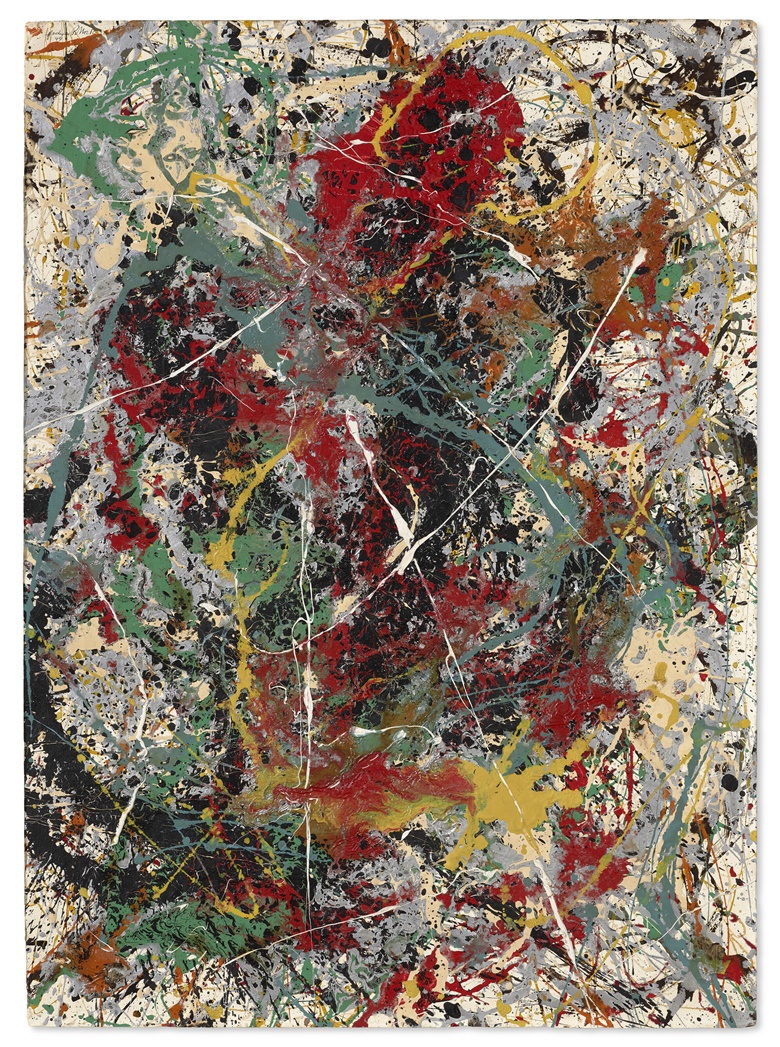 Jackson Pollock (1912-1956), Number 31, 1949. Oil, enamel, aluminum paint and gesso on paper mounted on Masonite. 31 x 22½ in (78.7 x 57.2 cm). Sold for $54,205,000 in 20th Century Evening Sale at Christies in New York