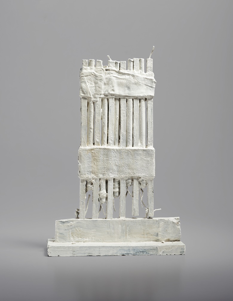 Cy Twombly (1928-2011), Untitled, conceived in 1953 and cast in 1989. Bronze, painted with white oil-based paint. 15¼ x 9⅝ x 3½ in (38.7 x 24.4 x 8.9 cm). Estimate $2,000,000-3,000,000. Offered in The Collection of Thomas and Doris Ammann Evening Sale on 9 May at Christies in New York
