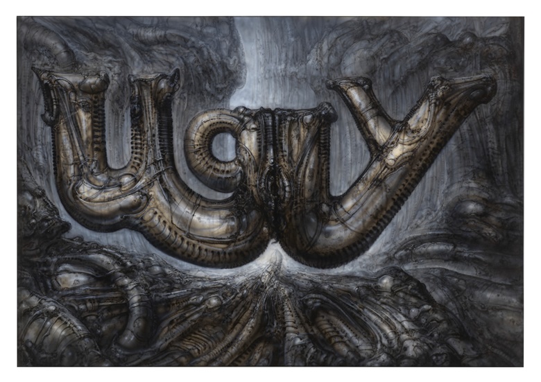 H.R. Giger (1940-2014), Ugly, 1979. Acrylic and airbrush on paper. 27¼ x 39¼ in. (70 x 100 cm). Sold for $81,900 in First Open  Post-War & Contemporary Art on 20 July 2022 at Christie’s Online