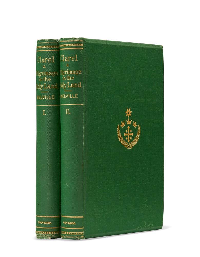 Herman Melville (1819-1891), Clarel A Poem and Pilgrimage in the Holy Land. New York G.P. Putnam’s Sons, 1876. Sold for $107,100 in The Herman Melville Collection of William S. Reese on 14 September 2022 at Christies Online