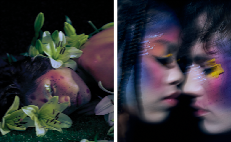 Left Diana Sinclair (b. 2004), I Want to Nurture the Earth (Still), executed in 2022 and minted on 21 September 2022. Non-fungible token (png). 7644 x 9555 pixels. Estimate ETH 4-6. Right Diana Sinclair (b. 2004), River Over Stone (Still), executed in 2022 and minted on 21 September 2022. Non-fungible token (png). 3104 x 3881 pixels. Estimate ETH 4-6. Both offered in Diana Sinclair Phases from 28