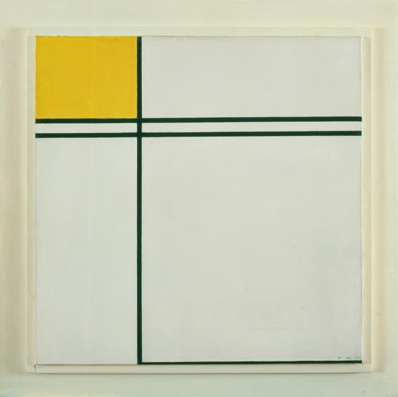 Piet Mondrian (1872-1944), Composition with Double Line and Yellow, 1932. Oil on canvas. 45.2 x 45.2 cm. National Galleries of Scotland. Photo © National Galleries of Scotland  © MondrianHoltzman Trust  Bridgeman Images