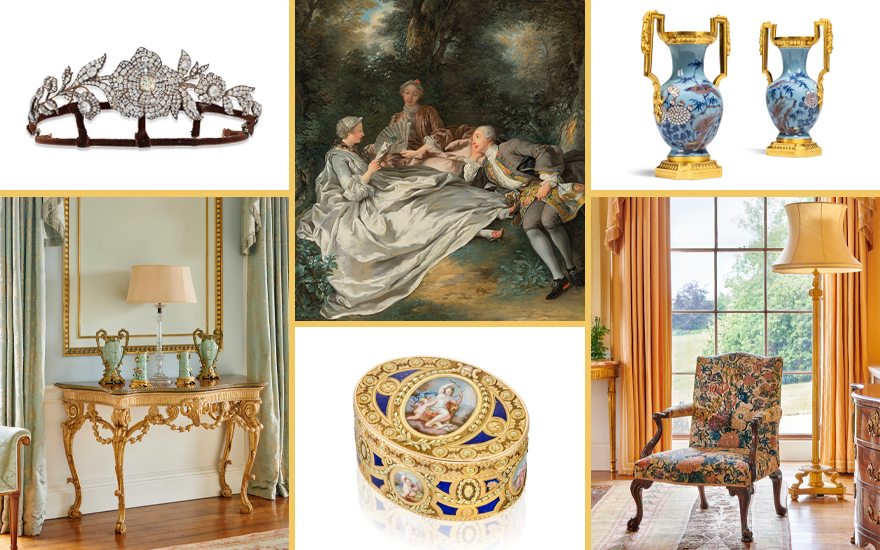 Alongside works featured below are a pair of Louis XVI ormolu-mounted Chinese underglaze blue and copper-red porcelain vases, circa 1775, the porcelain 18th century (£25,000-40,000); a