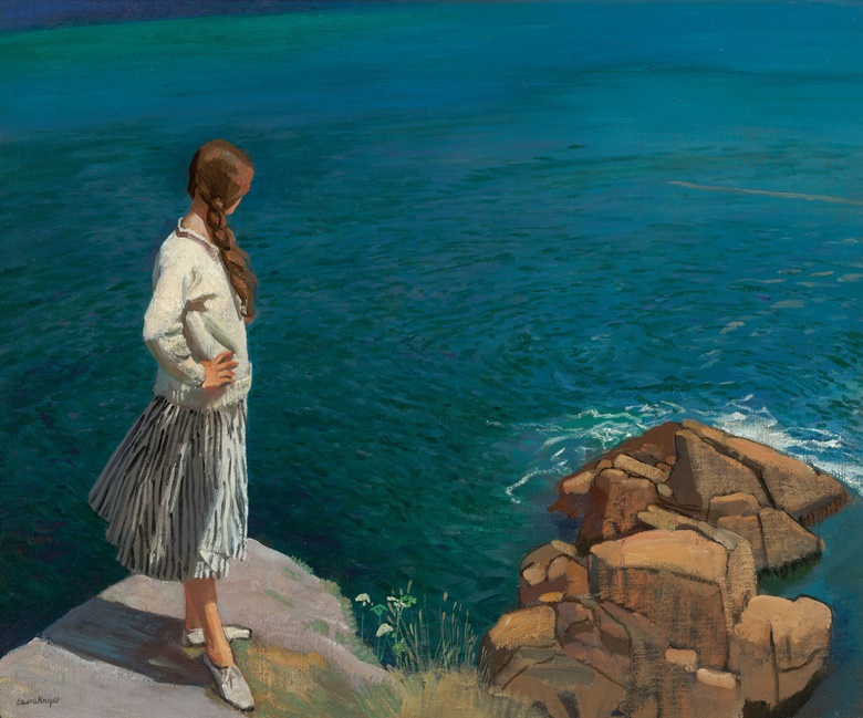 Dame Laura Knight, R.A., R.W.S (1877-1970), At the Edge of the Cliff, 1917. Oil on canvas. 23 x 28 in (58.4 x 71.1 cm). Sold for £441,000 on 13 December 2022 at Christie’s in London