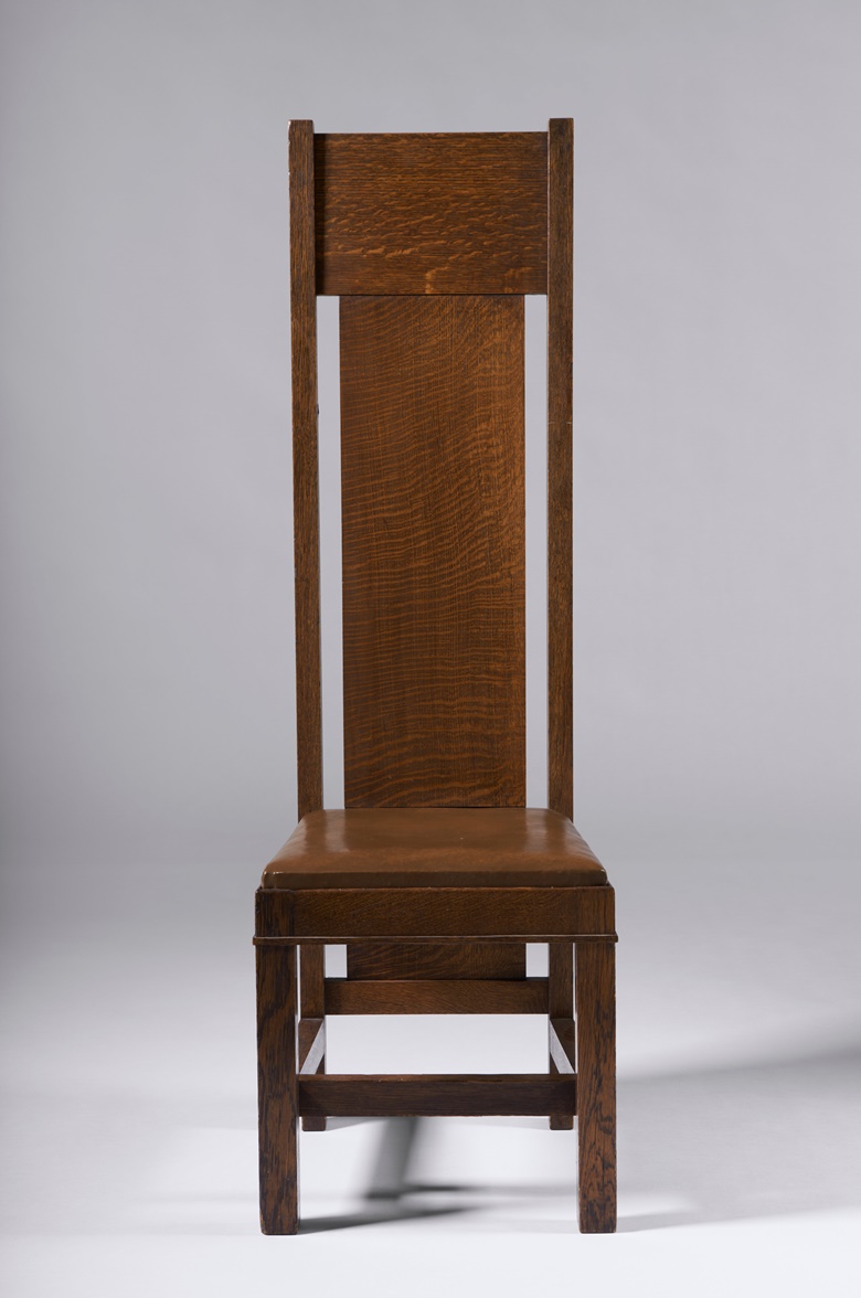 Frank Lloyd Wright (1867-1959), high-back side chair, for the Francis W. Little House, Peoria, Illinois, c. 1902. Estimate $120,000-180,000. Offered in Design on 9 December at Christies in New York