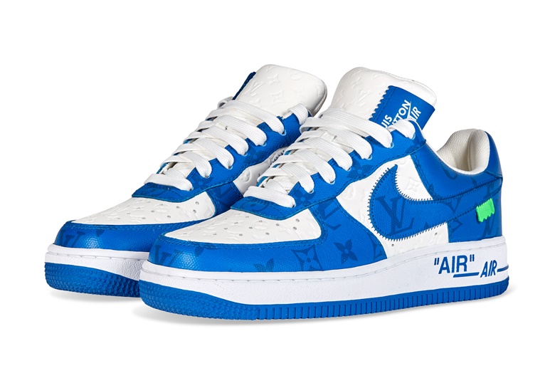 Louis Vuitton Nike Air Force 1 Low Blue by Virgil Abloh, Louis Vuitton x Nike. Size 5.5 US. Estimate $7,000-9,000. Offered in The Greats from 29 November-8 December at Christies online