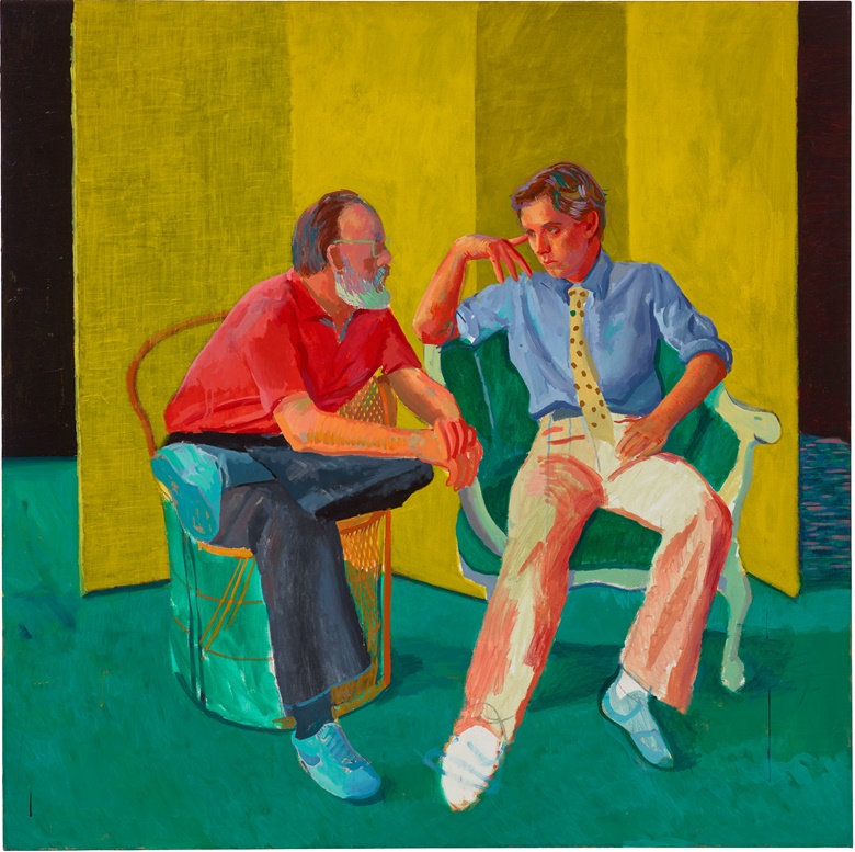 David Hockney (b. 1937), The Conversation, 1980. Acrylic on canvas. 60 x 60 in (152.4 x 152.4 cm). Sold for $7,832,500 in Visionary The Paul G. Allen Collection on 9 November 2022 at Christies in New York