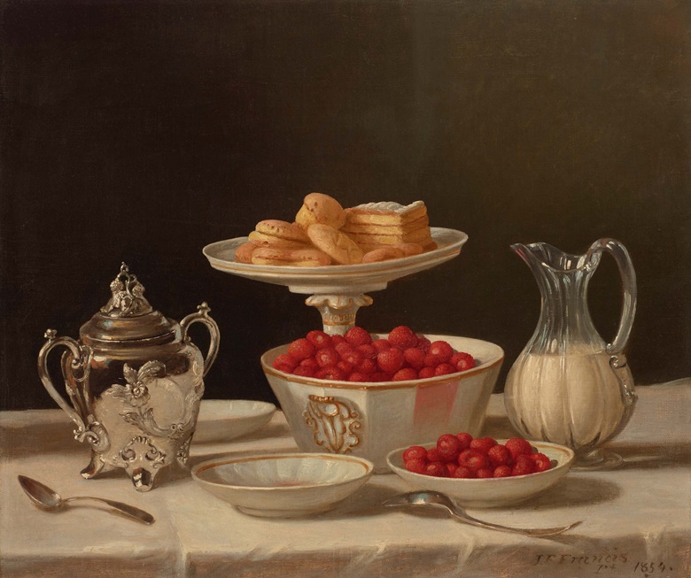 John F. Francis (1808-1886), Strawberries and Cream, 1854. Oil on canvas. 20½ x 24 in (52.1 x 61 cm). Sold for $22,680 in From Peale to Peto American Masters From The Pollack Collection on 19 January at Christie’s New York