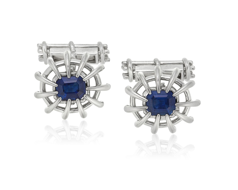 Tiffany & Co Schlumberger sapphire cufflinks. Sold for $4,410 in Jewels Online on 8 December 2022 at Christie’s online