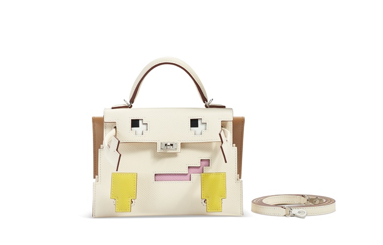 A limited-edition nata, mauve sylvestre & lime epsom leather Kellydole Picto with palladium hardware, Hermès, 2022. Sold for $69,300 in Handbags Online The New York Edit on 12 December 2022 at Christie’s online
