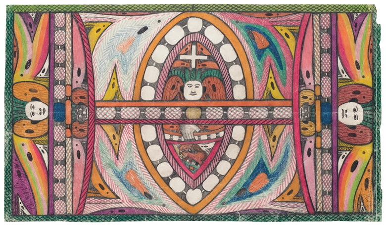 Adolf Wölfli (1864-1930), MaggingenLembinger (double sided), 1927. Coloured pencil and graphite on paper. 11⅜ x 20⅜ in (28.9 x 51.76 cm). Sold for $25,625 on 17 January 2020 at Christie’s in New York