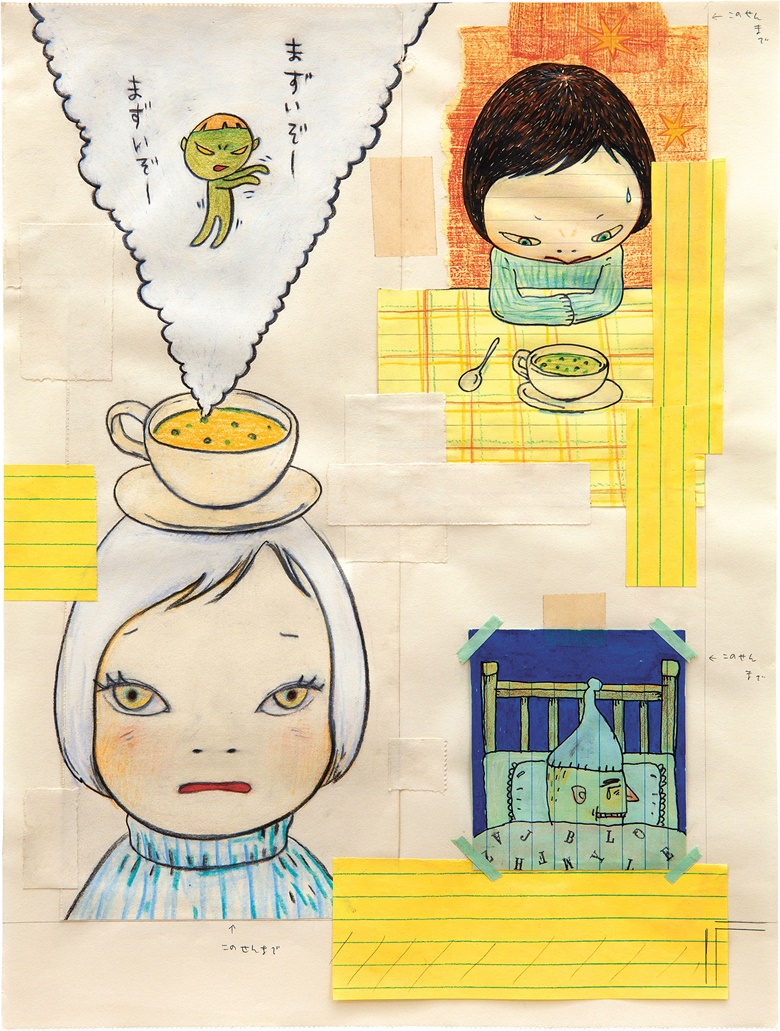 Yoshitomo Nara (b. 1959), Work for Dream to Dream, 2001. Acrylic and coloured pencil on paper. 40 x 30 cm. © Yoshitomo Nara